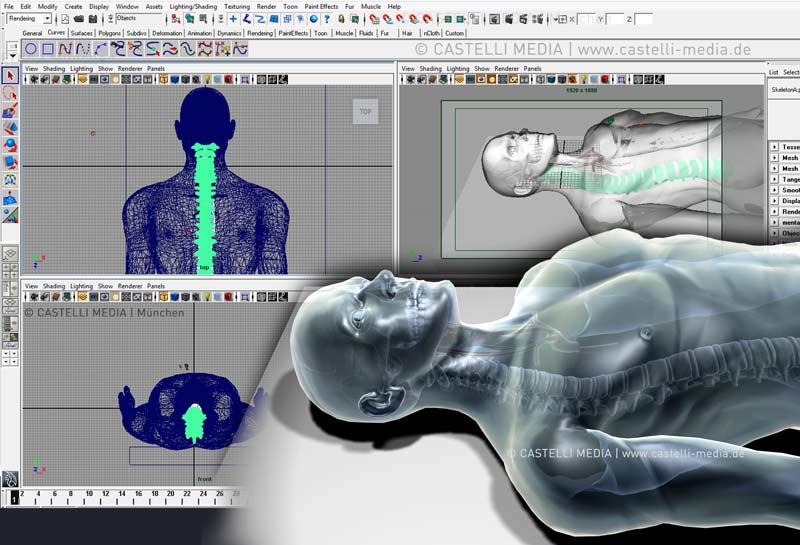 Wireframe-3D-Arbeitsprozess 3D-animation wireframe