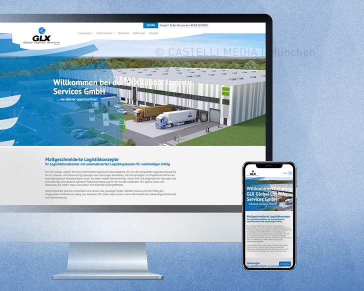 GLX Webseite Design