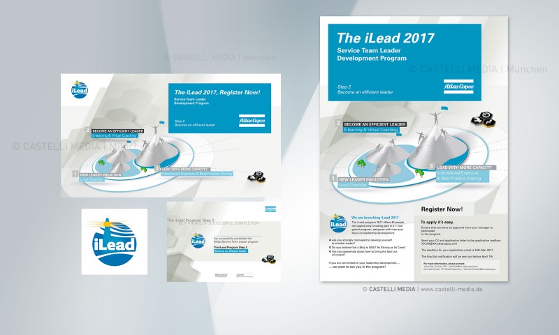 Infografiker für die iLEAD-Kampagne von Atlas Copco