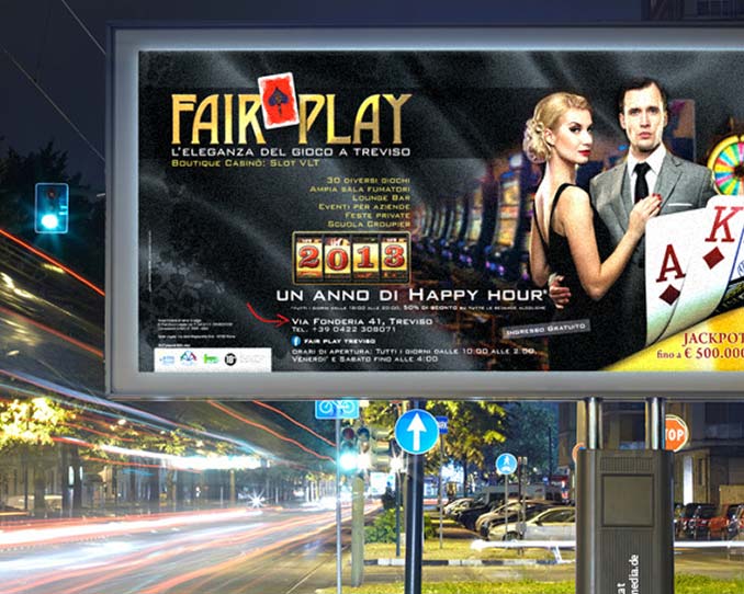 XL-Plakat einer Werbekampagne für ein Spiel-Casino in Italien